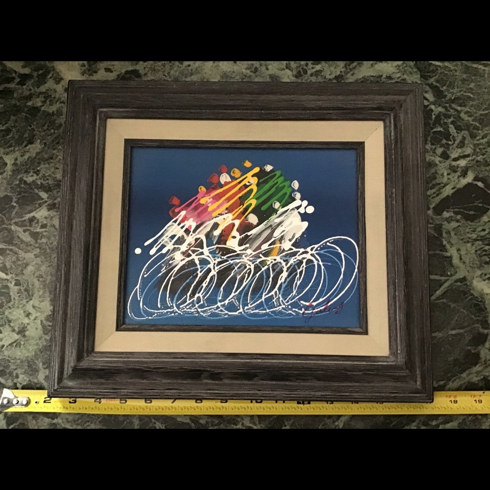 Professionally mounted Tour de France painting